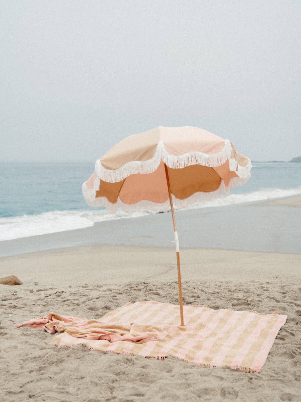 70s Panel umbrella on the beach