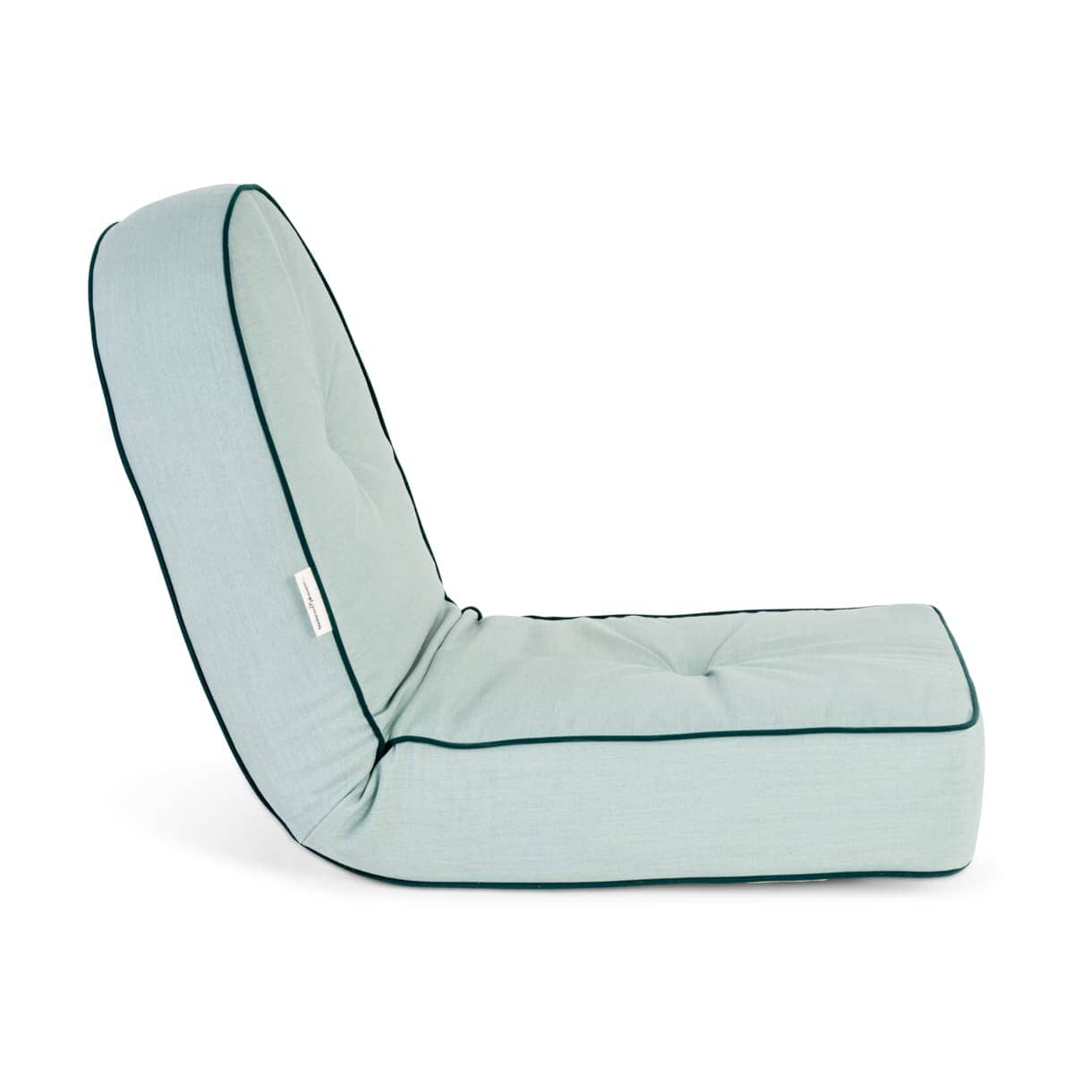 Studio image of riviera green reclining pillow stack
