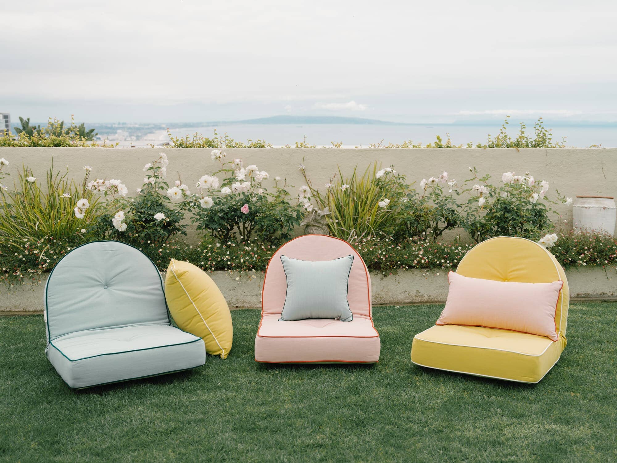Riviera reclining loungers in a garden setting