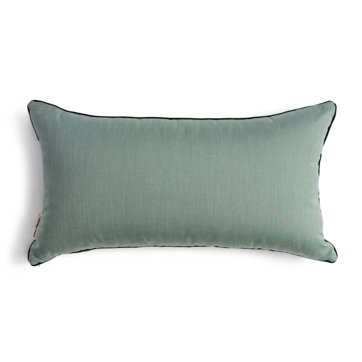 Studio image of riviera green throw pillow