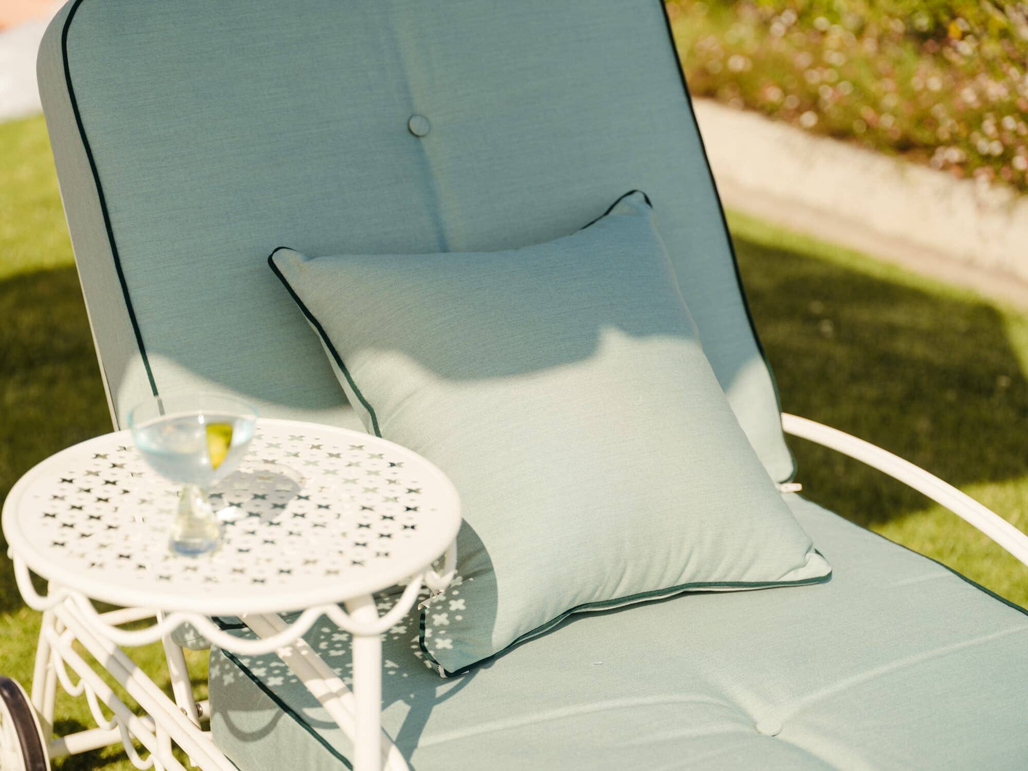 The Al Fresco Sun Lounger Cushion - Rivie Green Al Fresco Sun Lounger Cushion Business & Pleasure Co Aus 