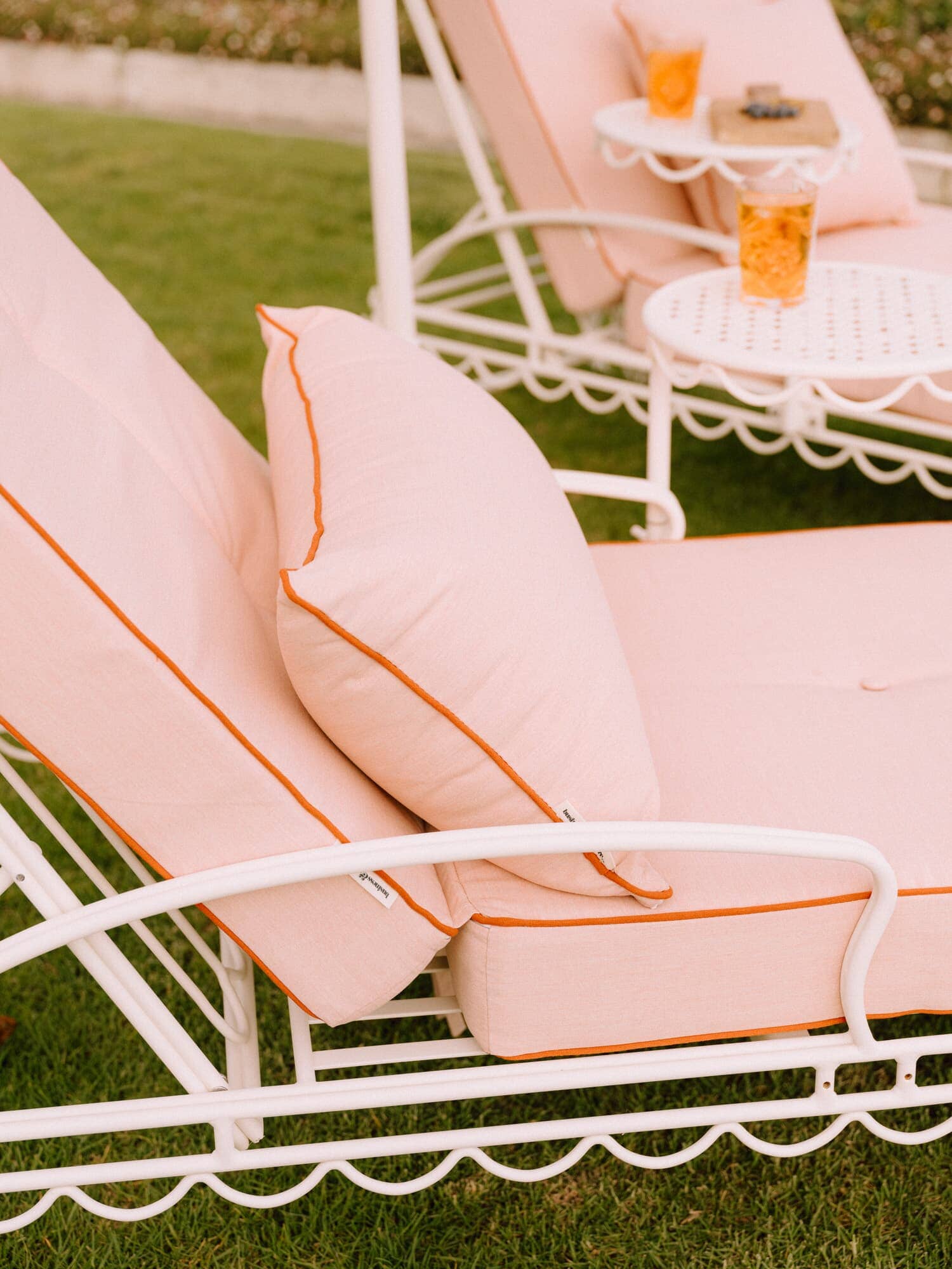 The Al Fresco Sun Lounger Cushion Rivie Pink Business