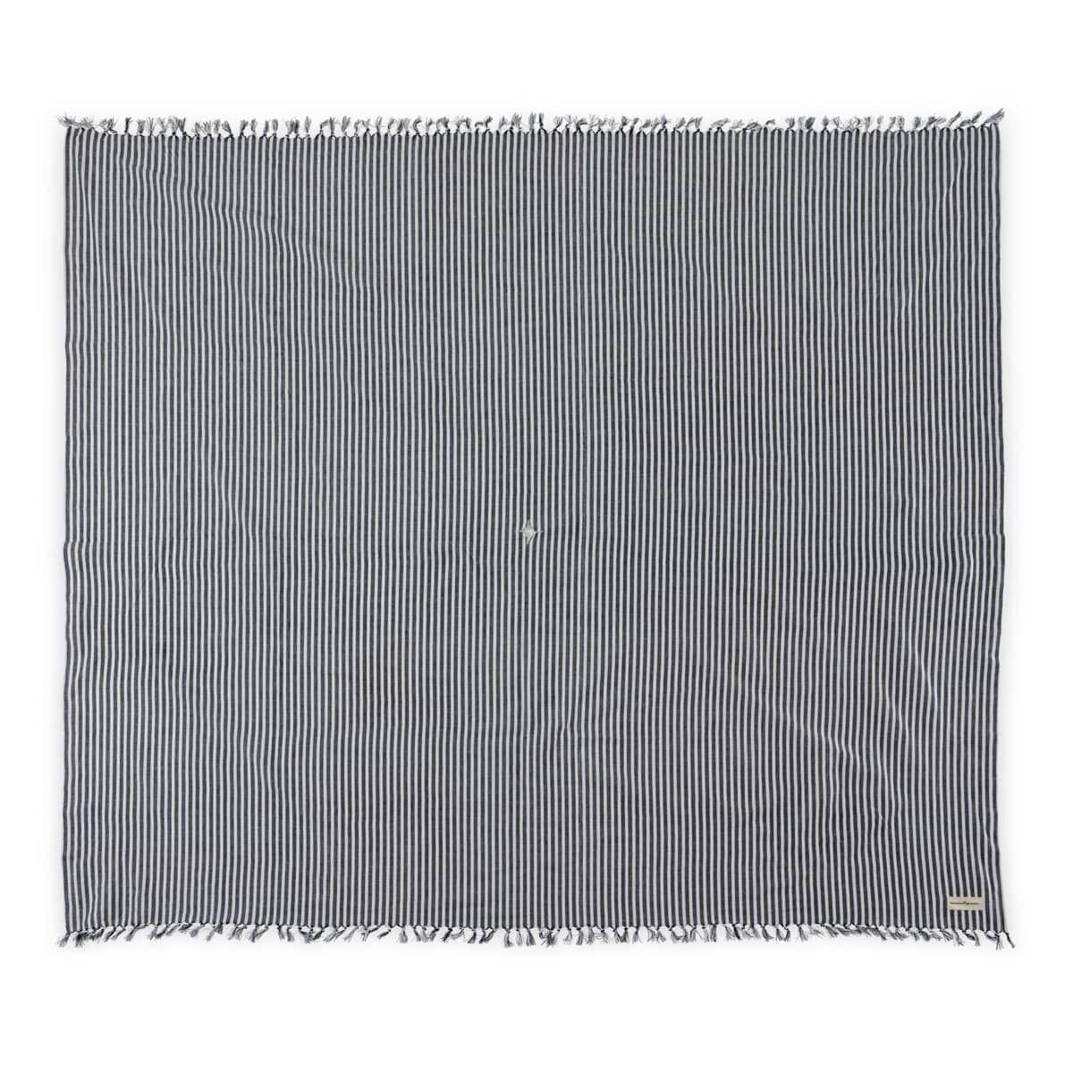 Studio image of navy table cloth