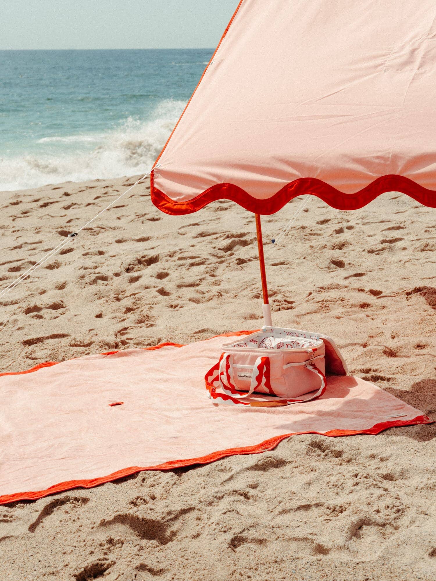 Beach set up with riviera beach tent, blanket & cooler