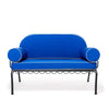 Swatch for The Al Fresco Love Seat in Rivie Mediterranean Blue  | Vintage Black Frame