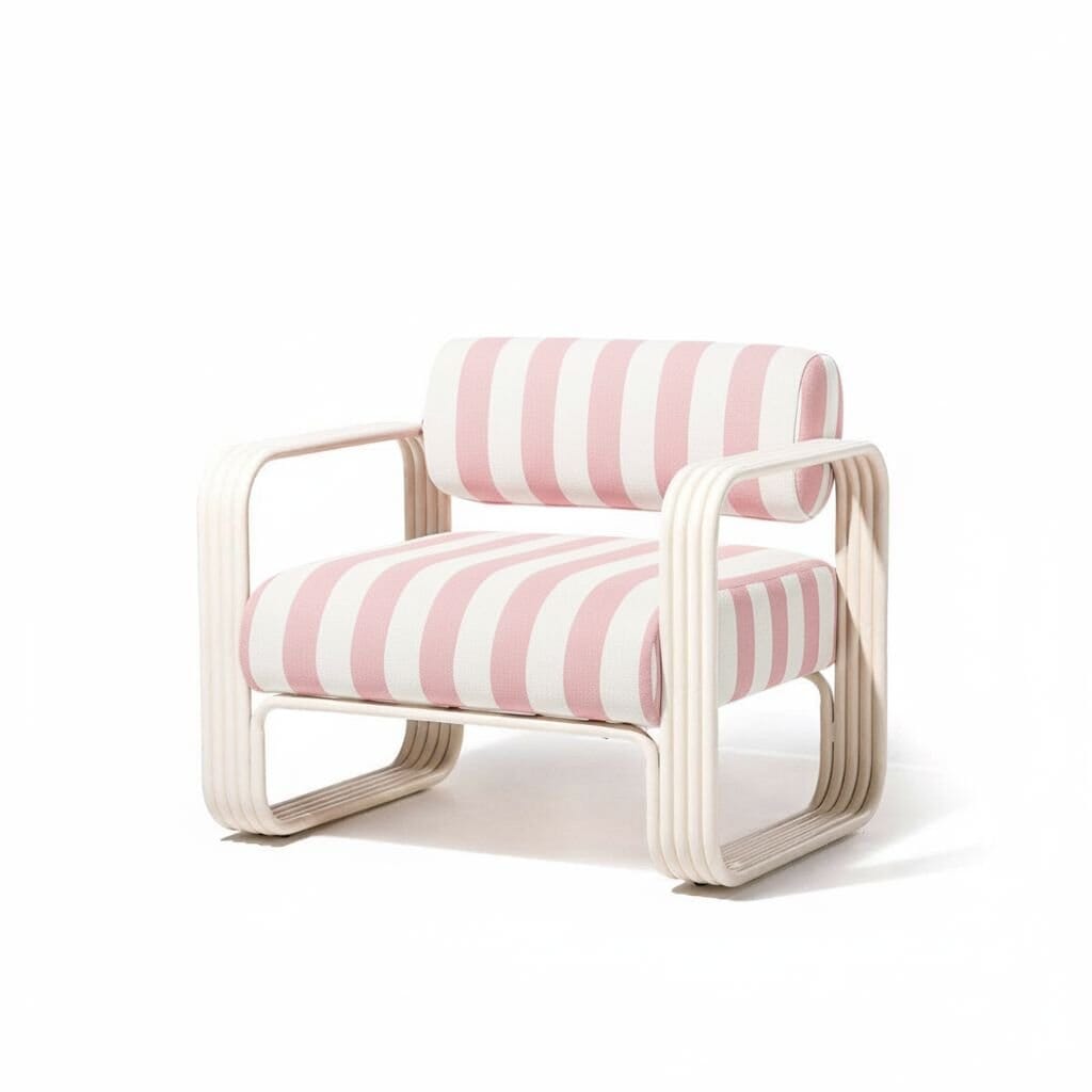 Product image of Contini Accent Chair Kit - Antique White & Crew Pink Stripe Contini Accent Chair Kit Business & Pleasure Co Aus 