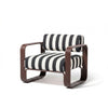 Swatch for Contini Accent Chair Kit in Crew Vintage Black Stripe | Merlot Frame