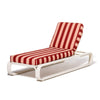 Swatch for Contini Sun Lounger in Terry Terracotta Stripe | Antique White Frame
