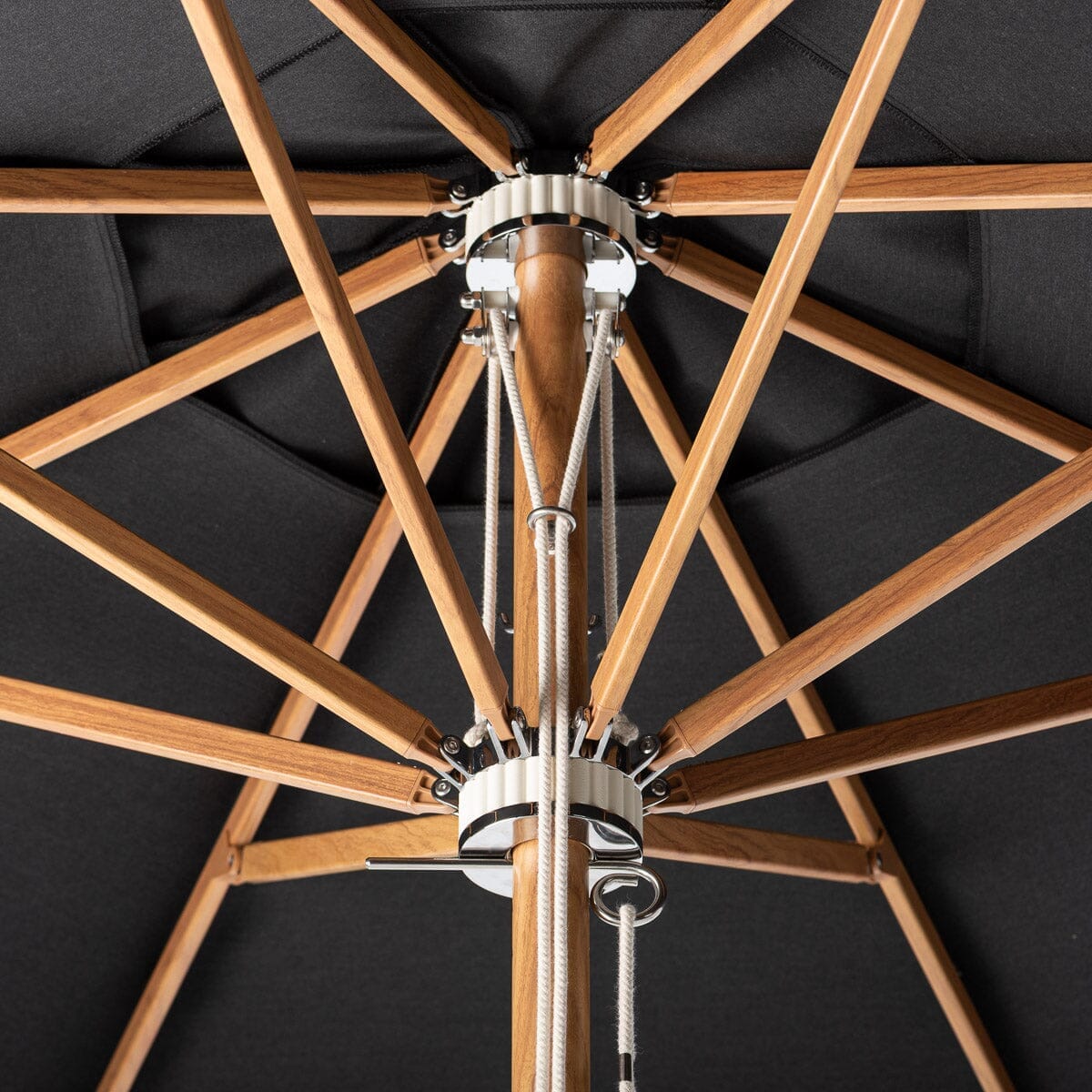 Terrace Umbrella in Vintage Black | Transfer Teak Frame Terrace Umbrella Kit Business & Pleasure Co Aus 