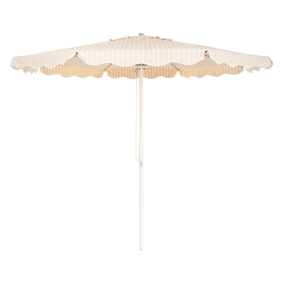 Product image of Terrace Umbrella in Monaco Natural Stripe | Antique White Frame Terrace Umbrella Kit Business & Pleasure Co Aus 
