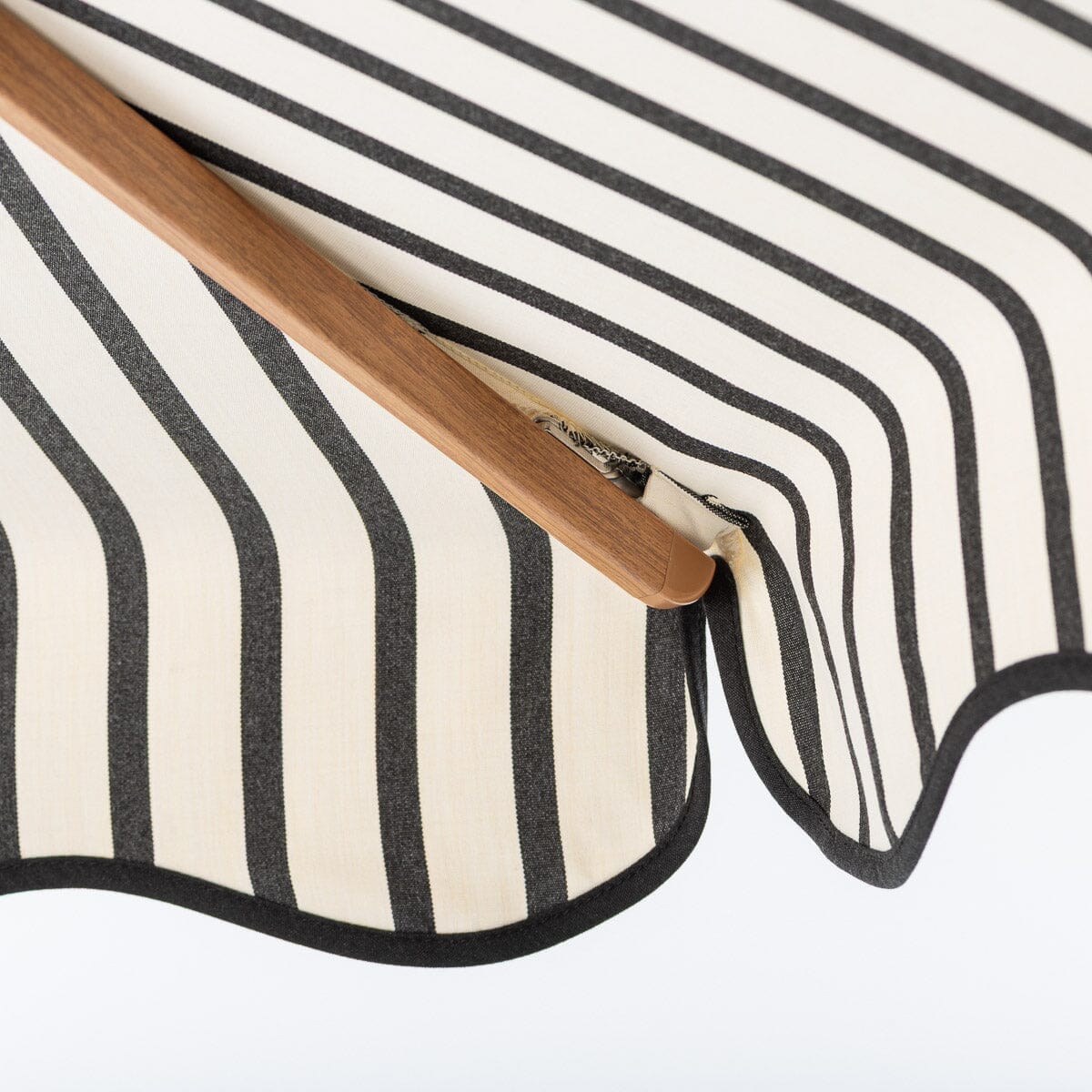 Terrace Umbrella in Monaco Black Stripe | Transfer Teak Frame Terrace Umbrella Kit Business & Pleasure Co Aus 