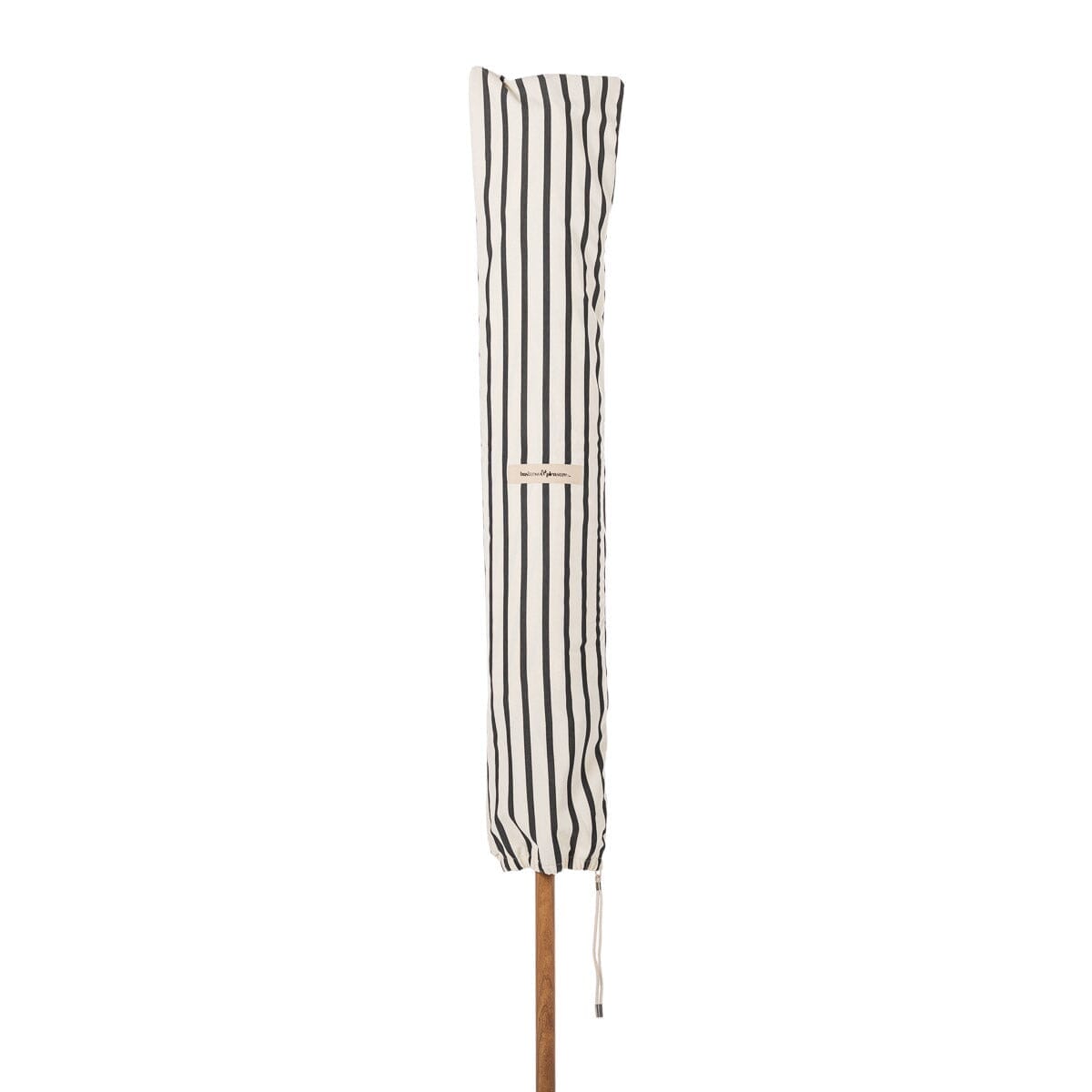 Terrace Umbrella in Monaco Black Stripe | Transfer Teak Frame Terrace Umbrella Kit Business & Pleasure Co Aus 