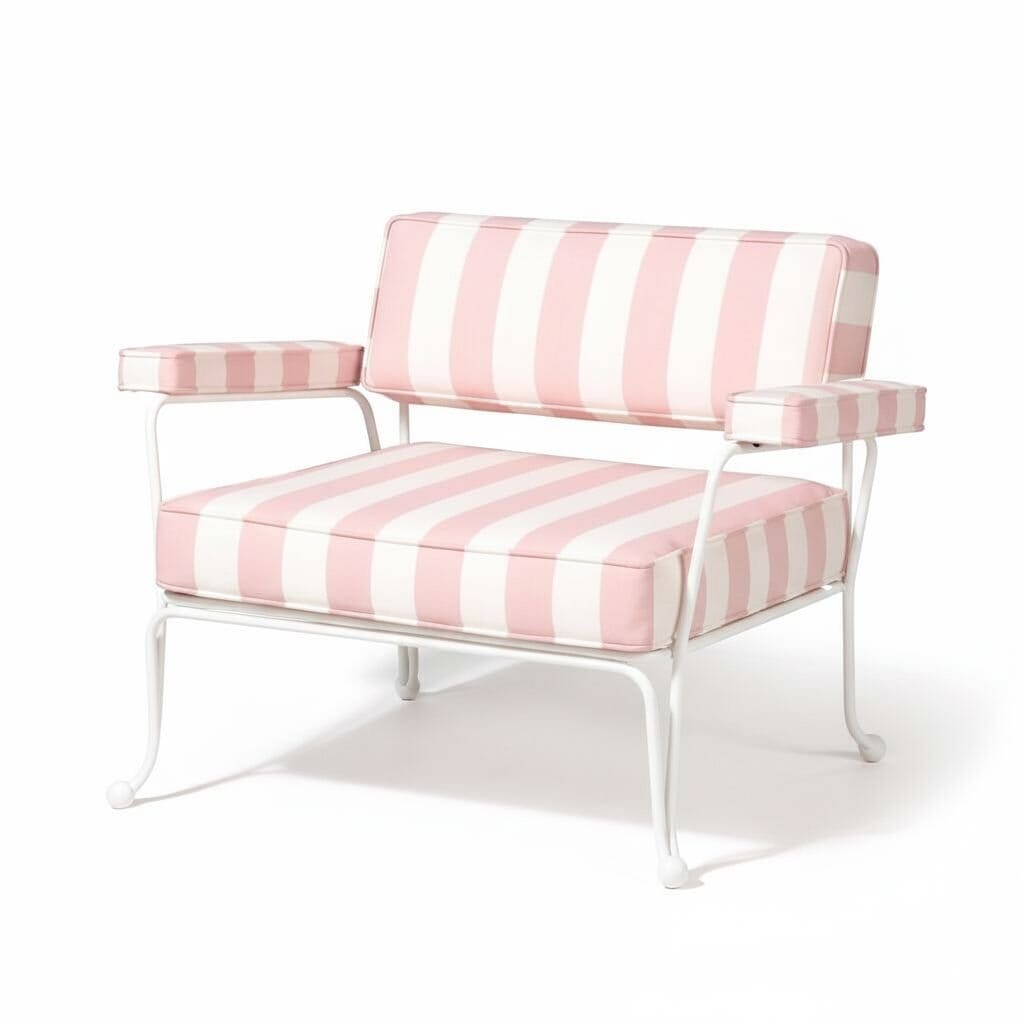 Product image of The Waterhouse Accent Chair Antique White & Crew Pink Stripe Waterhouse Accent Chair Kit Business & Pleasure Co Aus 