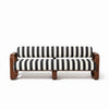 Swatch for The Contini Sofa in Vintage Crew Black Stripe | Merlot Frame