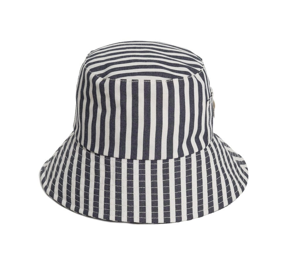 Kids Bucket Hat - Lauren's Navy Stripe Bucket Hat Business & Pleasure Co 