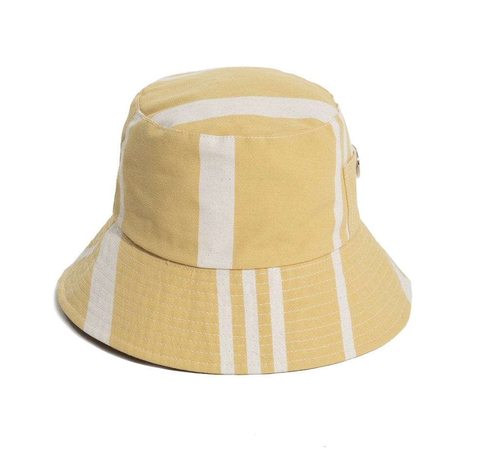 Kids Bucket Hat - Vintage Yellow Stripe Bucket Hat Business & Pleasure Co 
