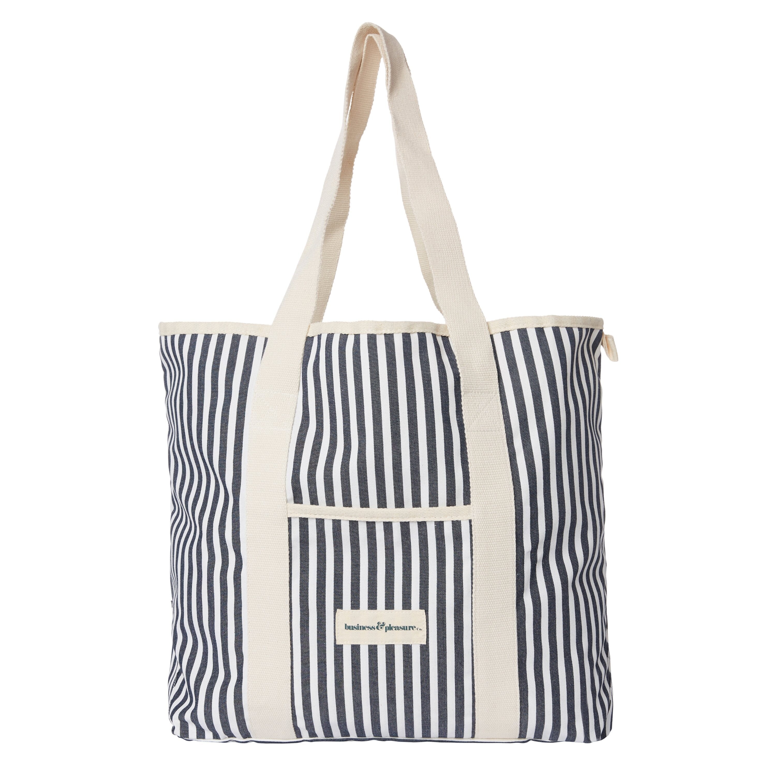 The Beach Bag - Lauren's Navy Stripe - Business & Pleasure Co