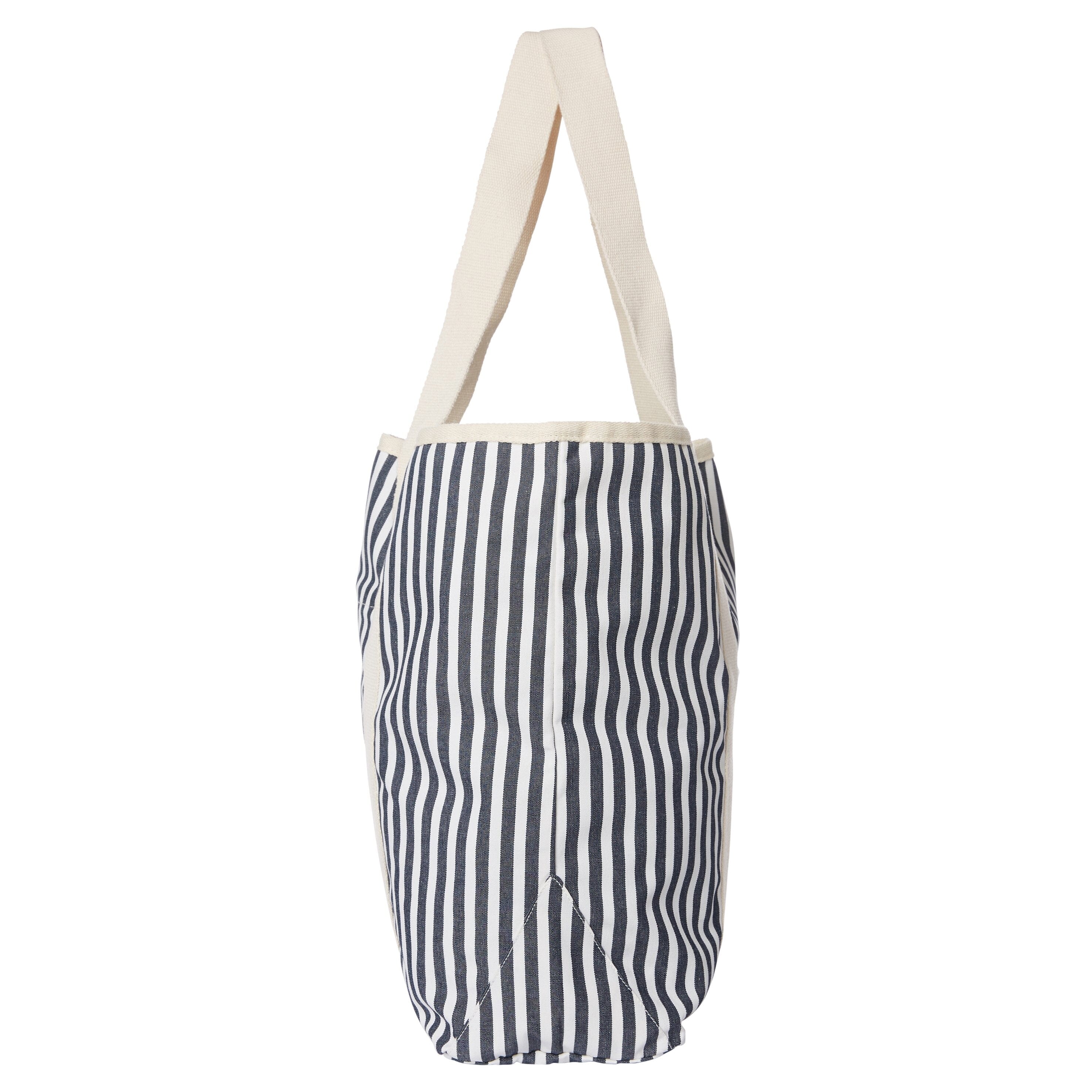 The Beach Bag - Lauren's Navy Stripe - Business & Pleasure Co