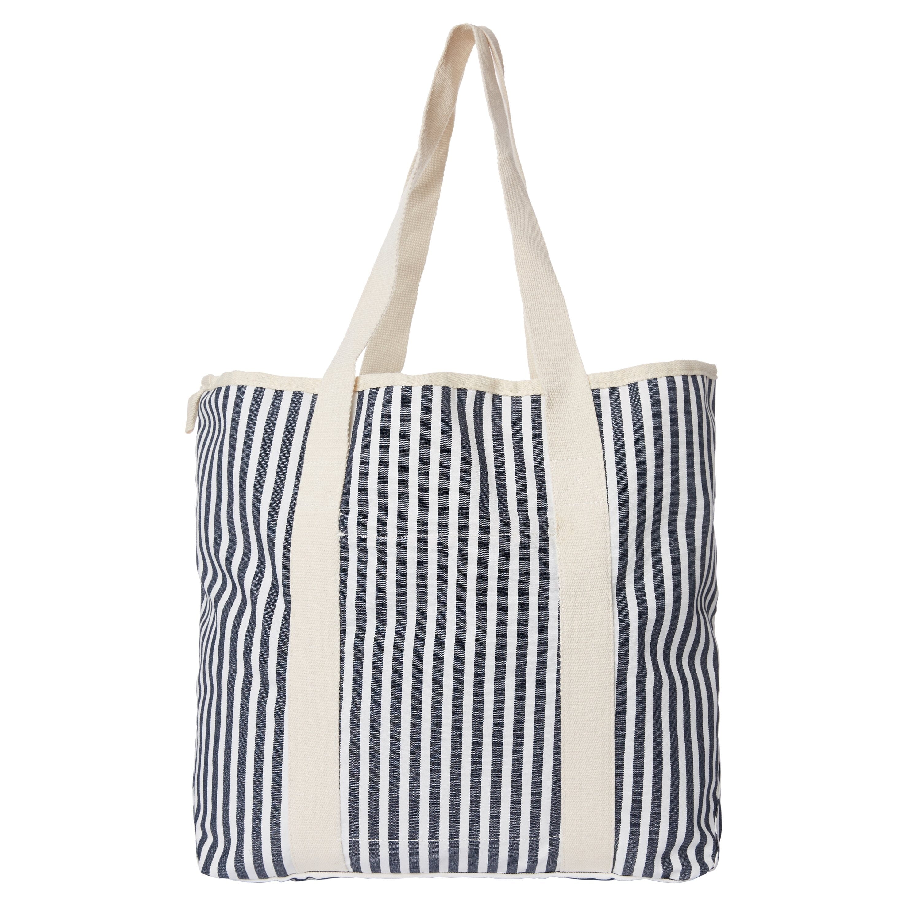 The Beach Bag - Lauren's Navy Stripe Beach Bag Business & Pleasure Co 