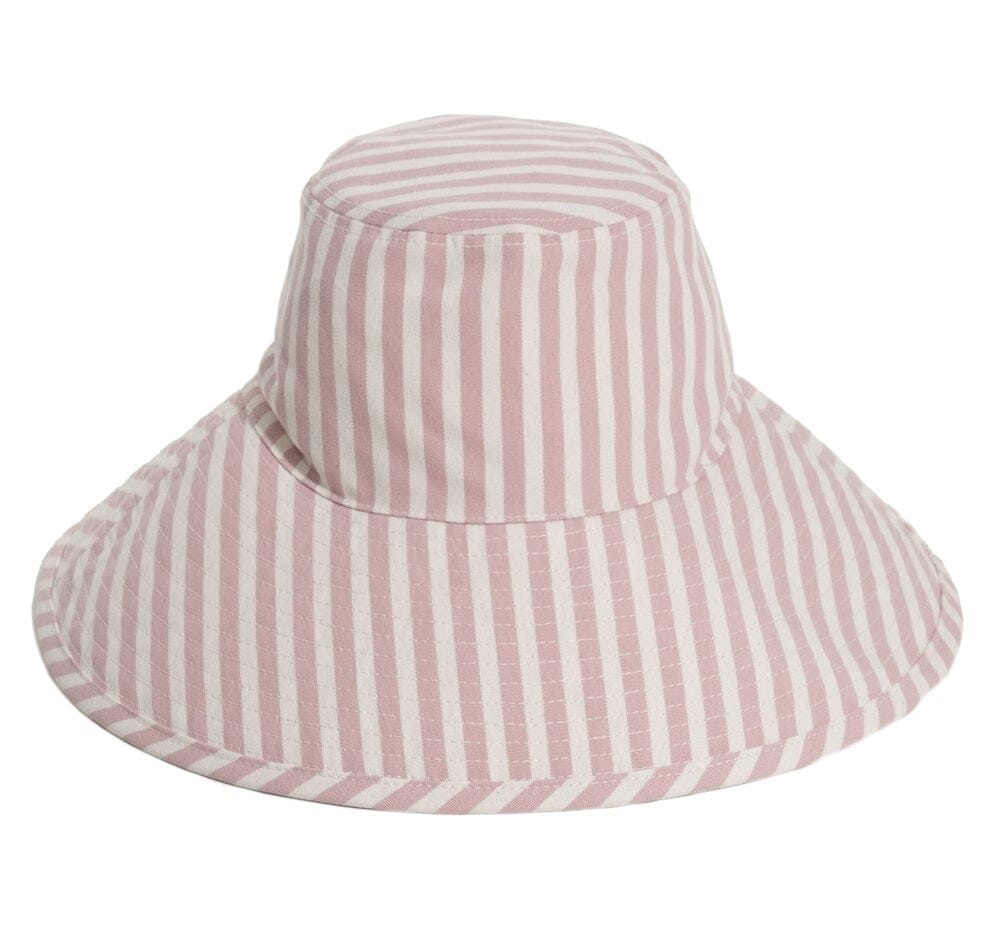 Kids Wide Brim Hat - Lauren's Pink Stripe