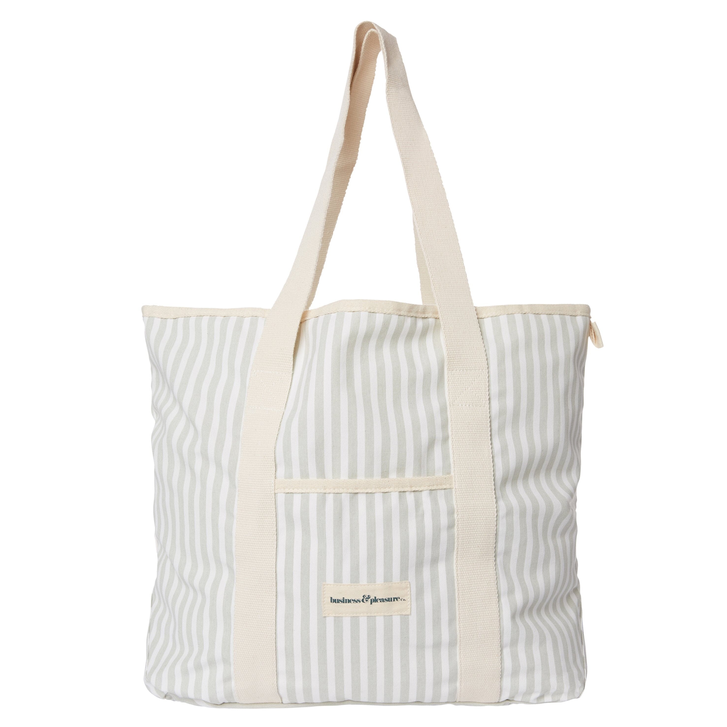 The Beach Bag - Lauren's Sage Stripe - Business & Pleasure Co