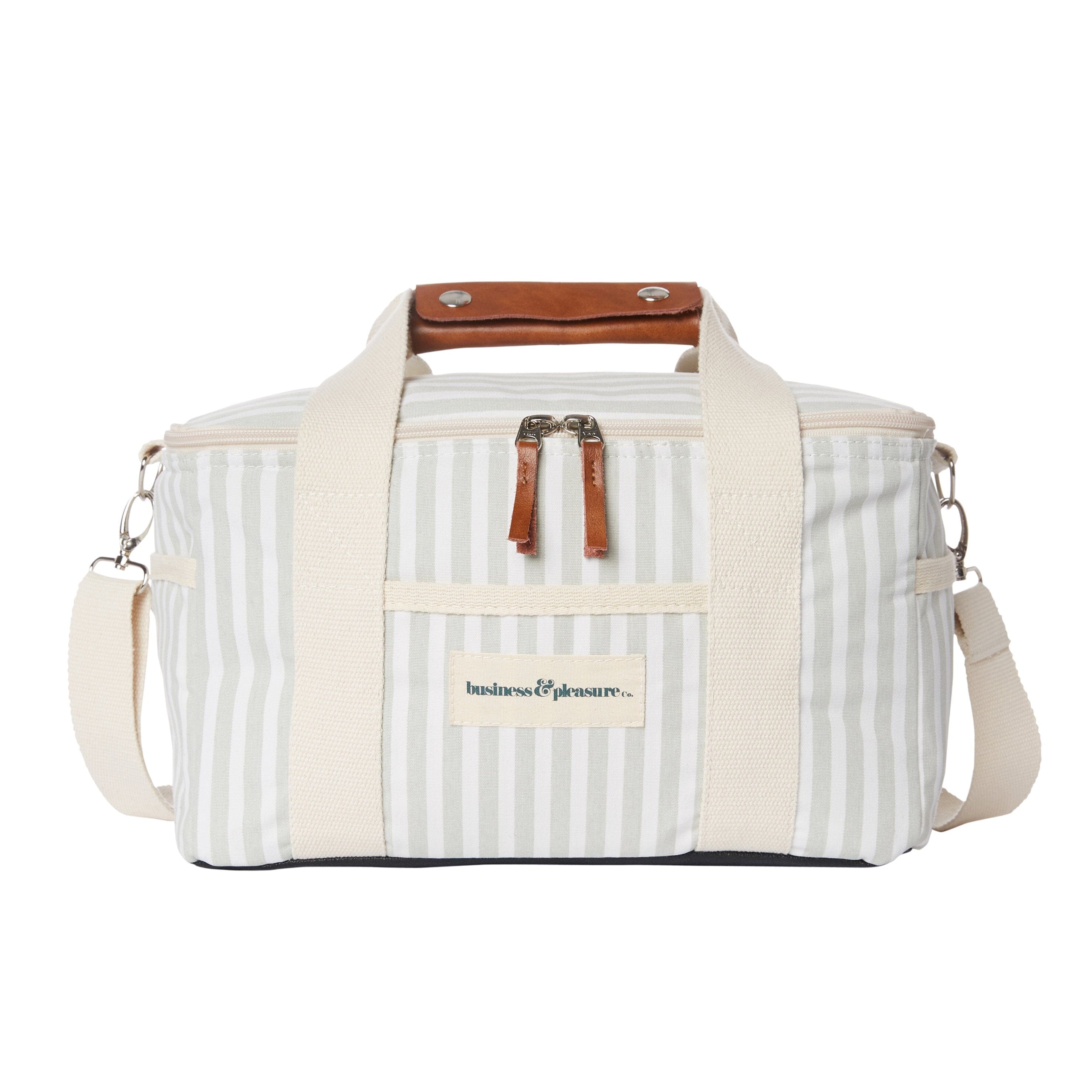 The Premium Cooler Bag - Lauren's Sage Stripe - Business & Pleasure Co