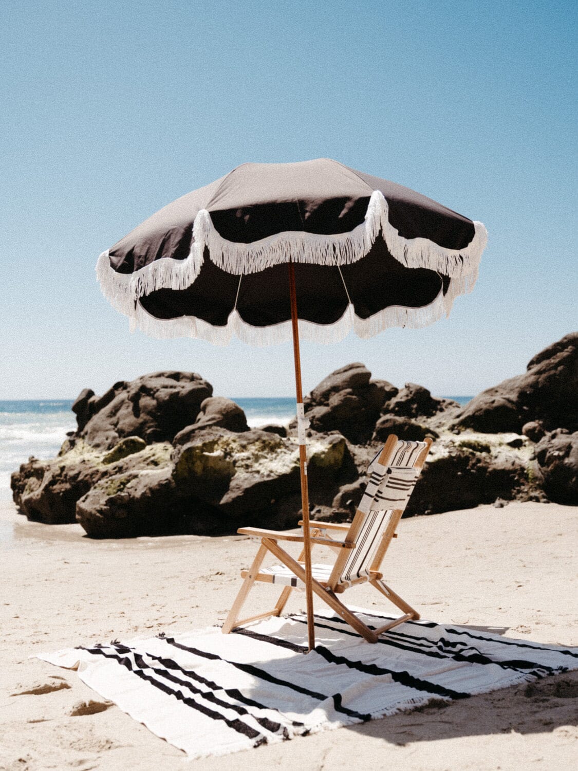 The Holiday Beach Umbrella - Vintage Black Holiday Umbrella Business & Pleasure Co 