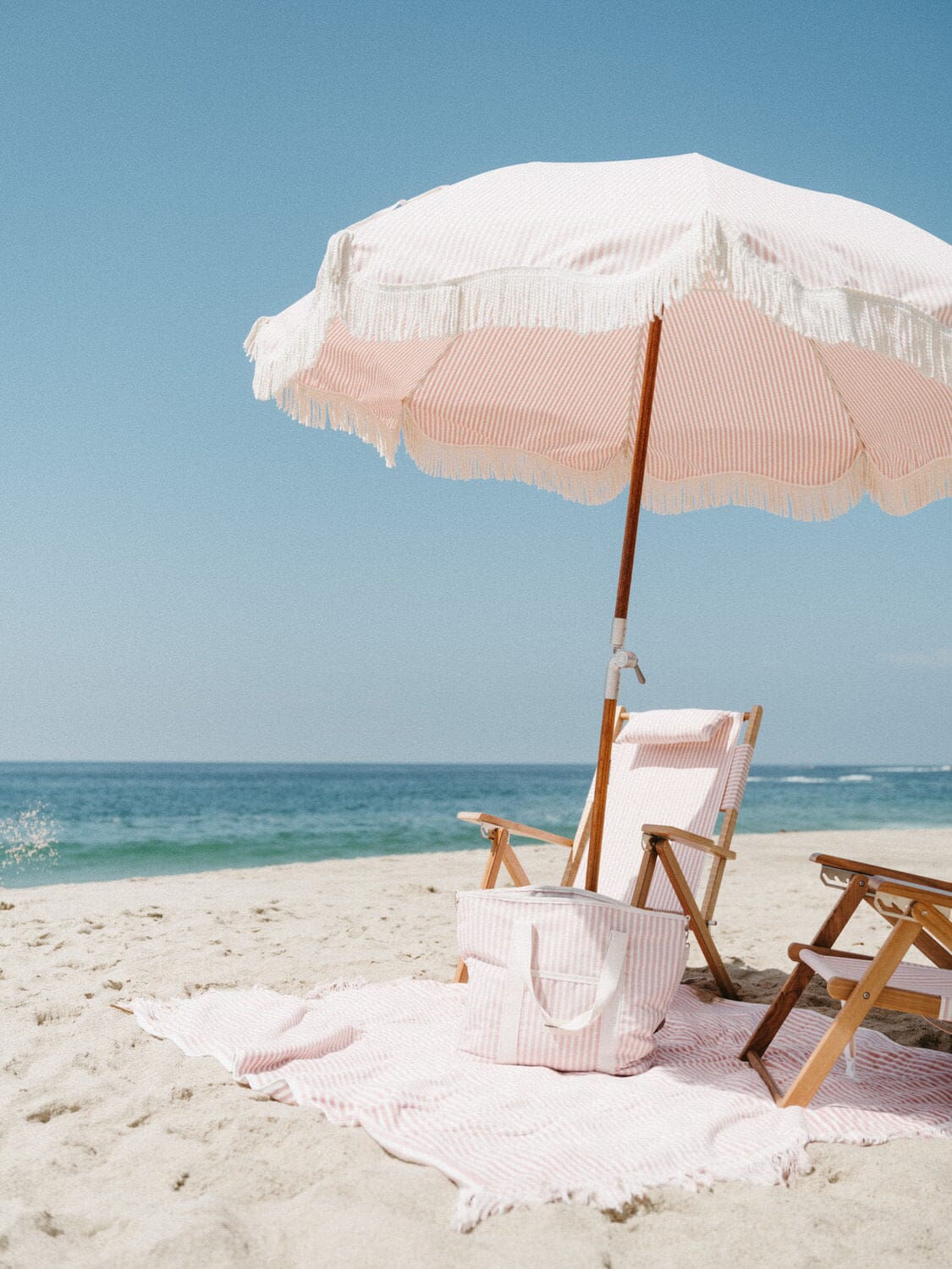 The Premium Beach Umbrella - Lauren's Pink Stripe