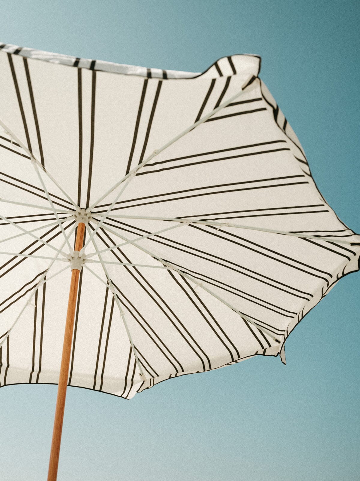 The Amalfi Umbrella - Black Two Stripe Amalfi Umbrella Business & Pleasure Co 