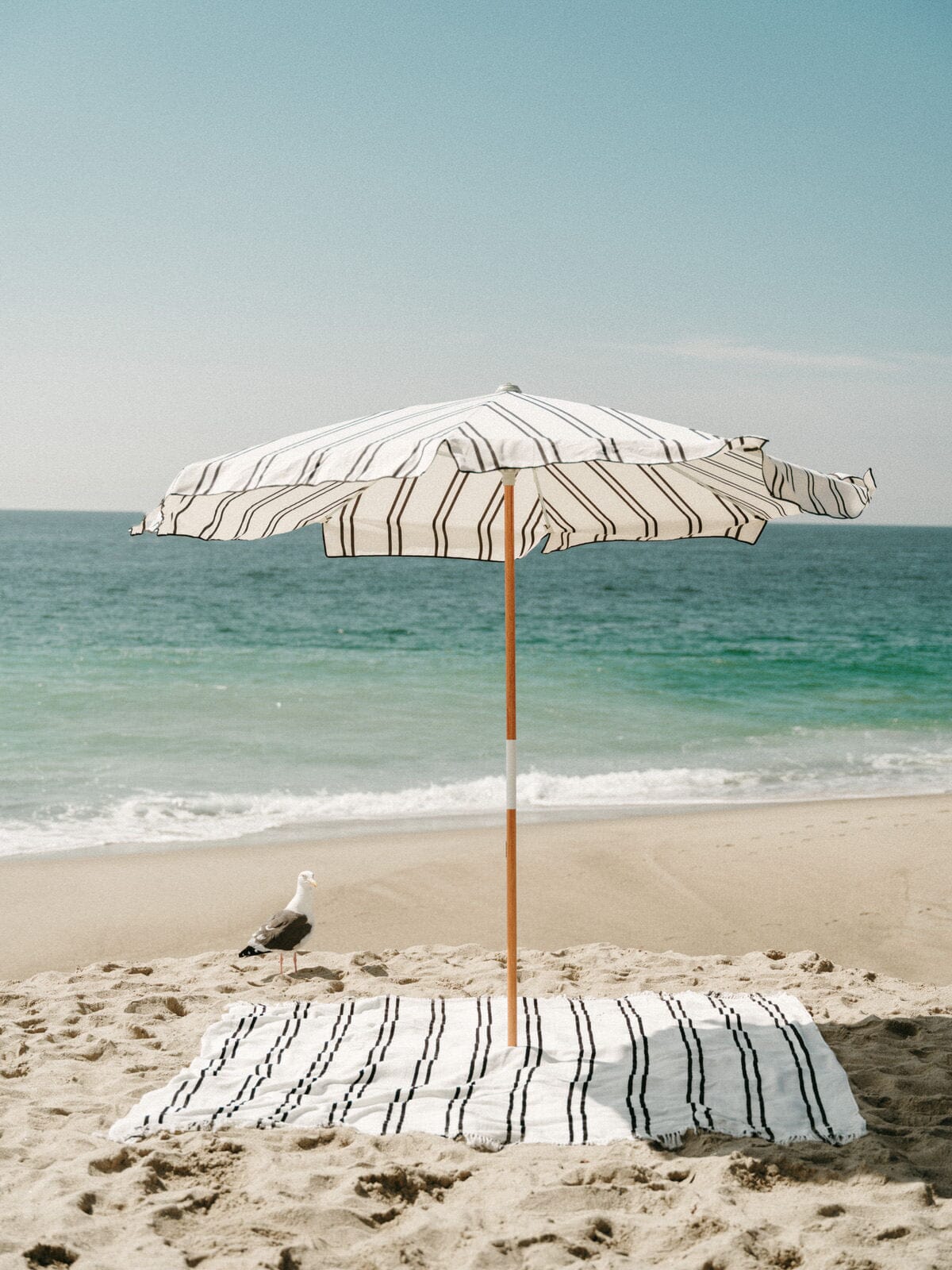 The Beach Blanket - Black Two Stripe Beach Blanket Business & Pleasure Co 