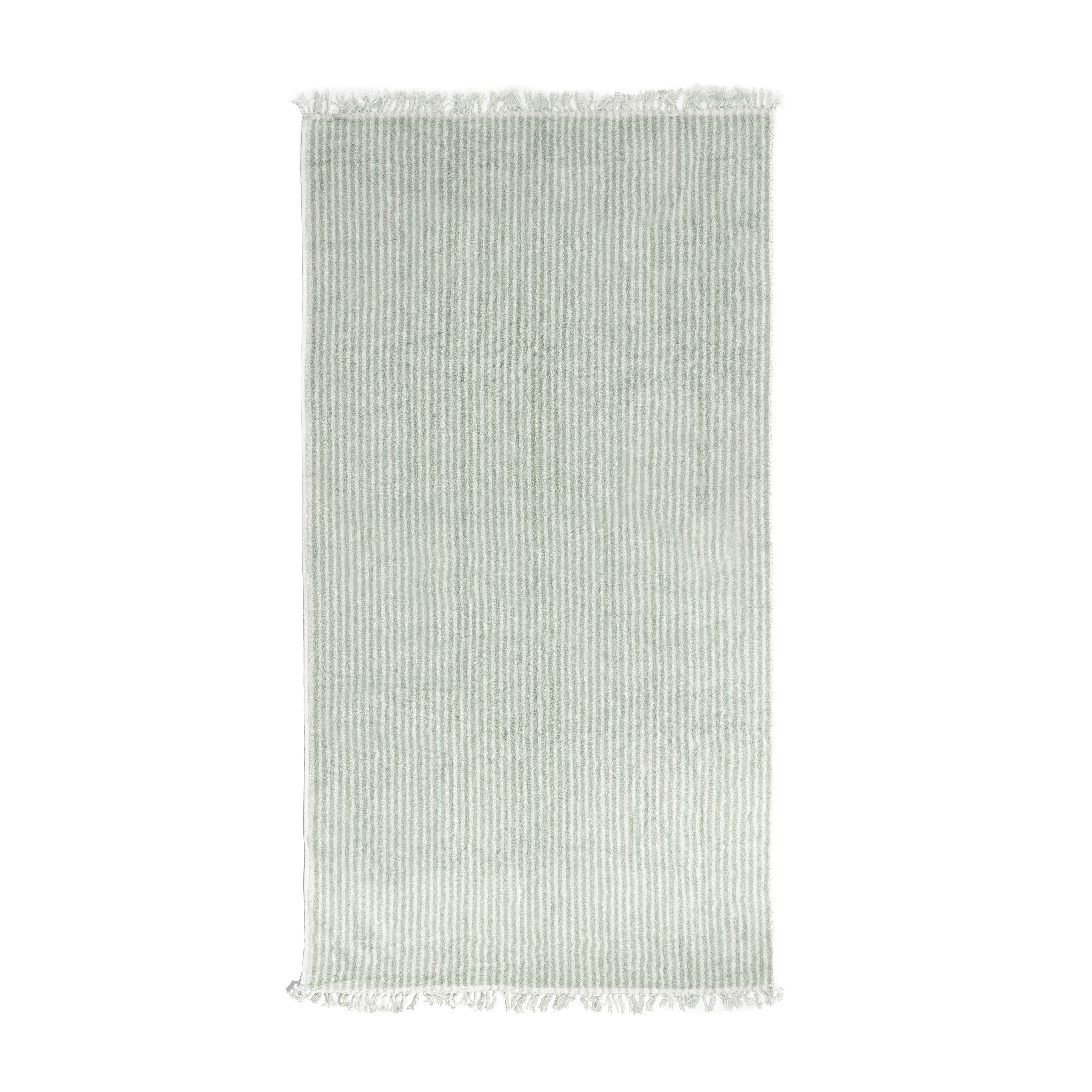 The Beach Towel - Lauren's Sage Stripe