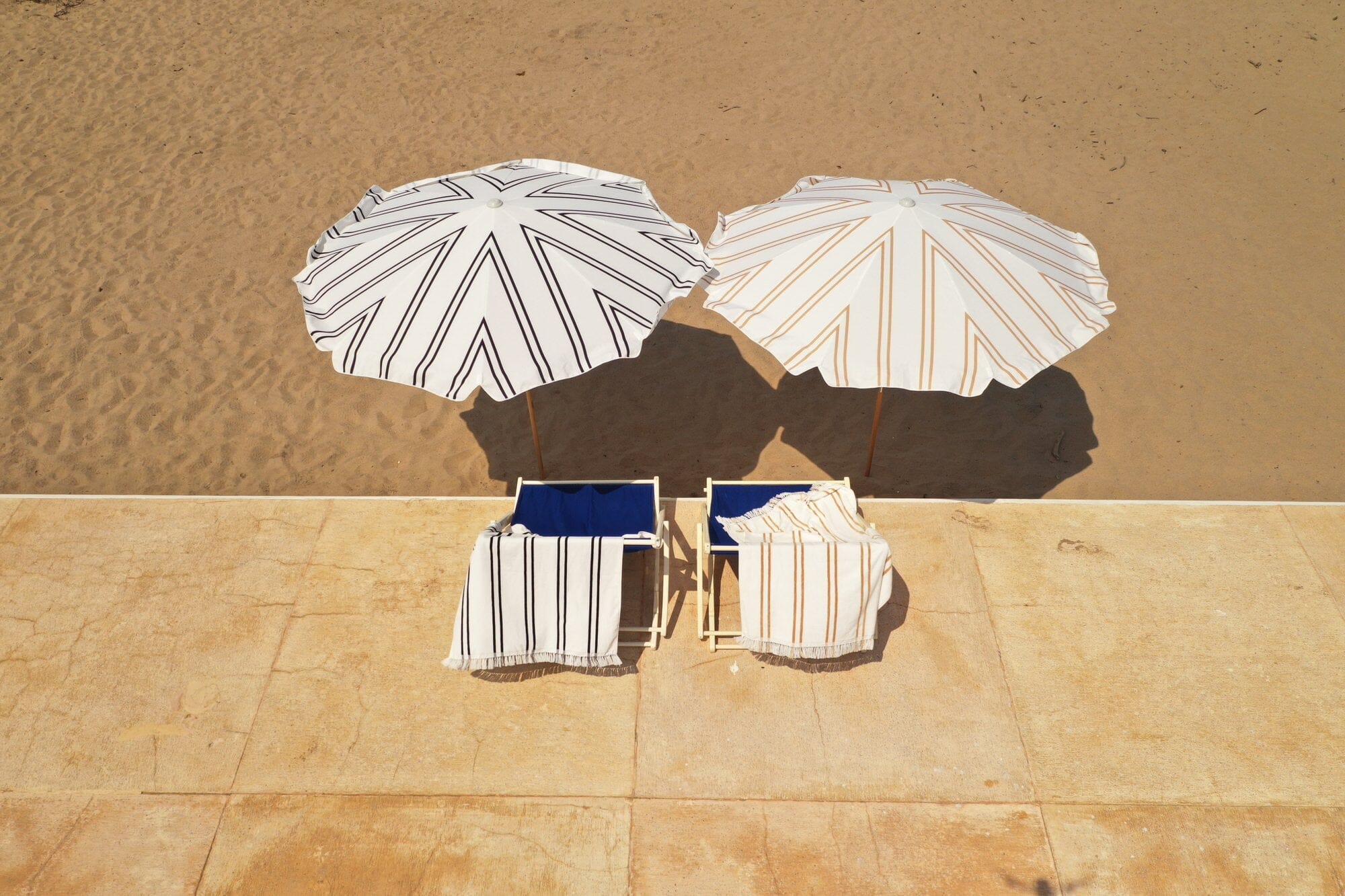 The Amalfi Umbrella - Sand Two Stripe