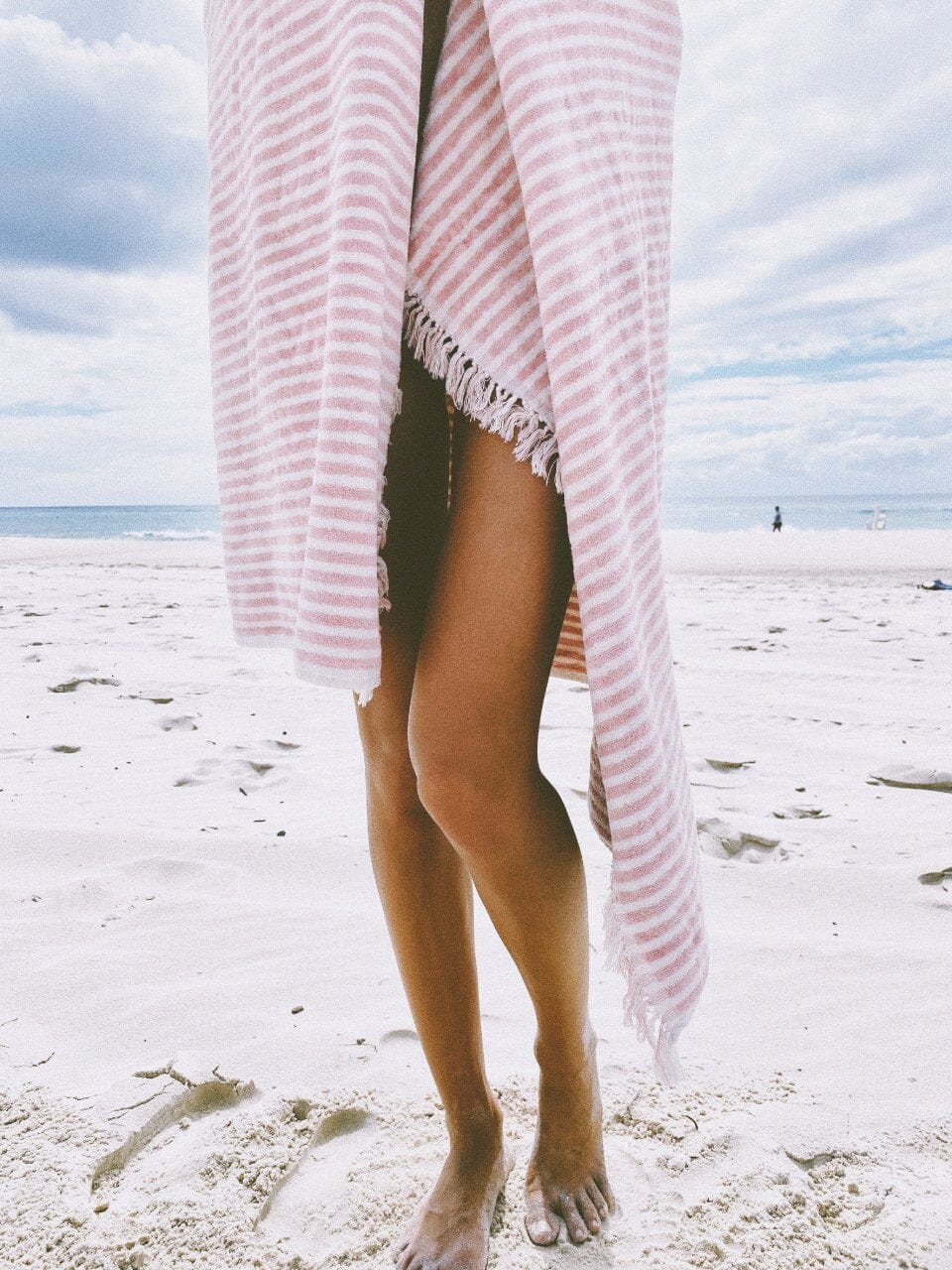 The Beach Towel - Lauren's Pink Stripe Beach Towel Business & Pleasure Co 