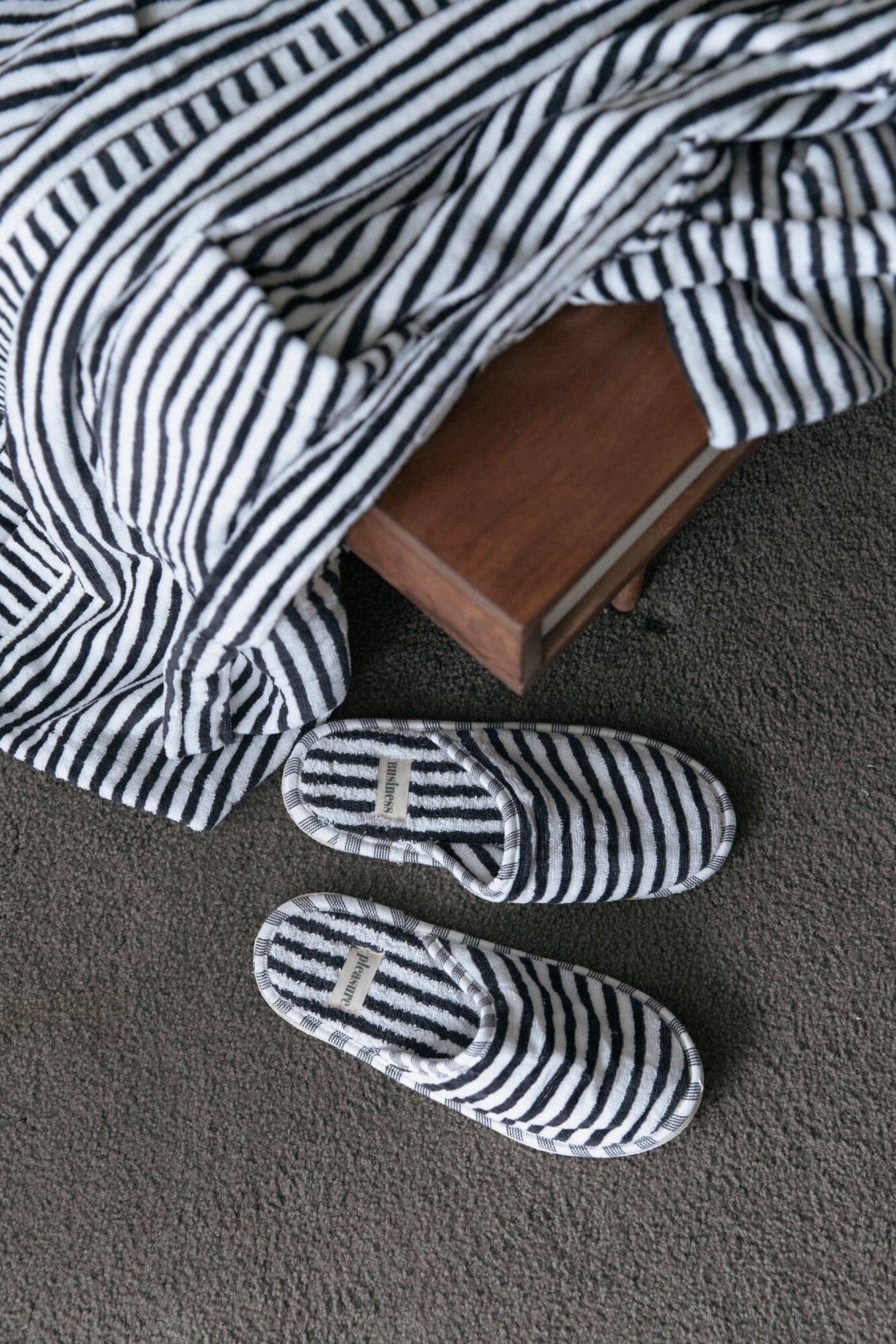 Robe & Slipper Set - Lauren's Navy Stripe