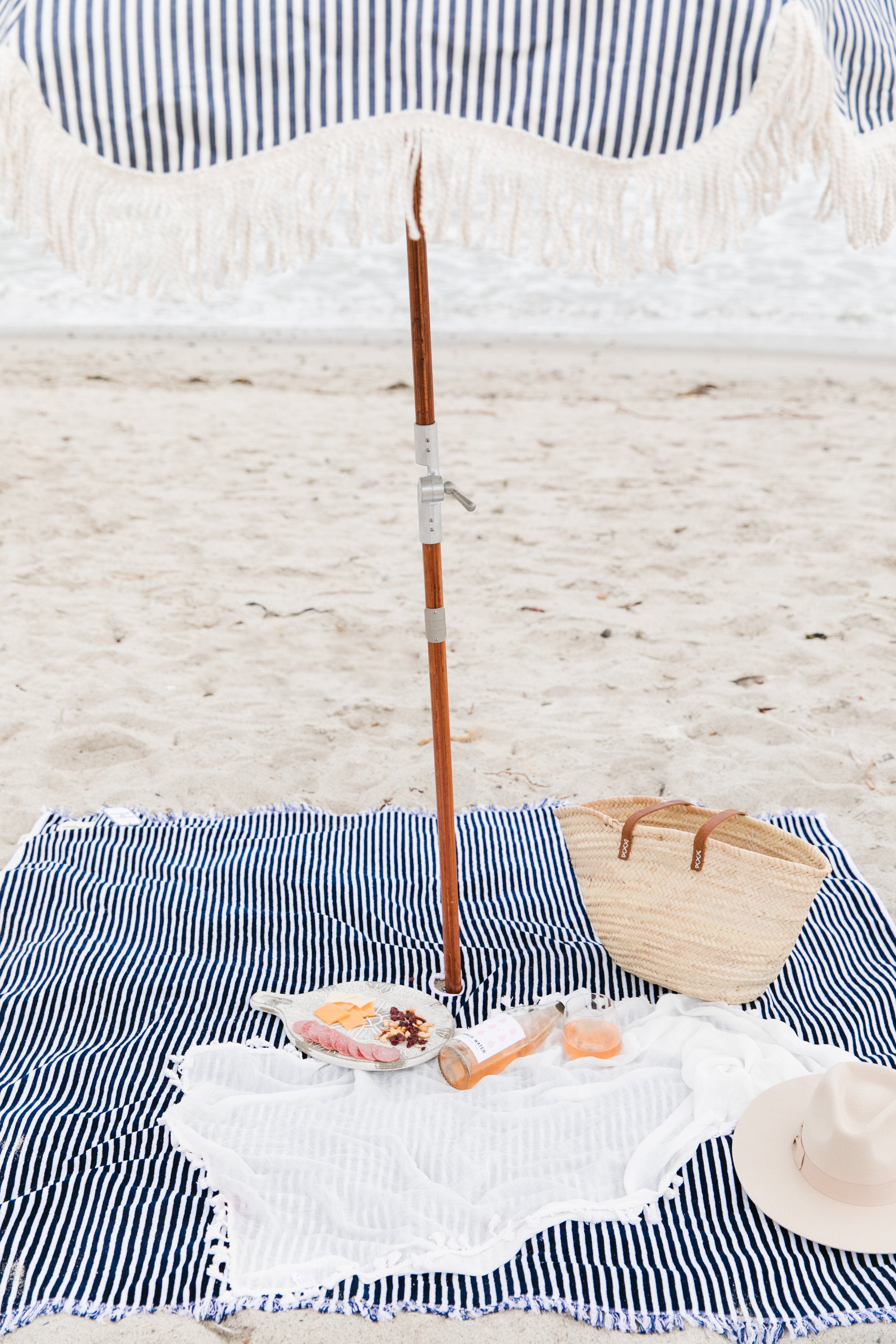 The Beach Blanket - Lauren's Navy Stripe